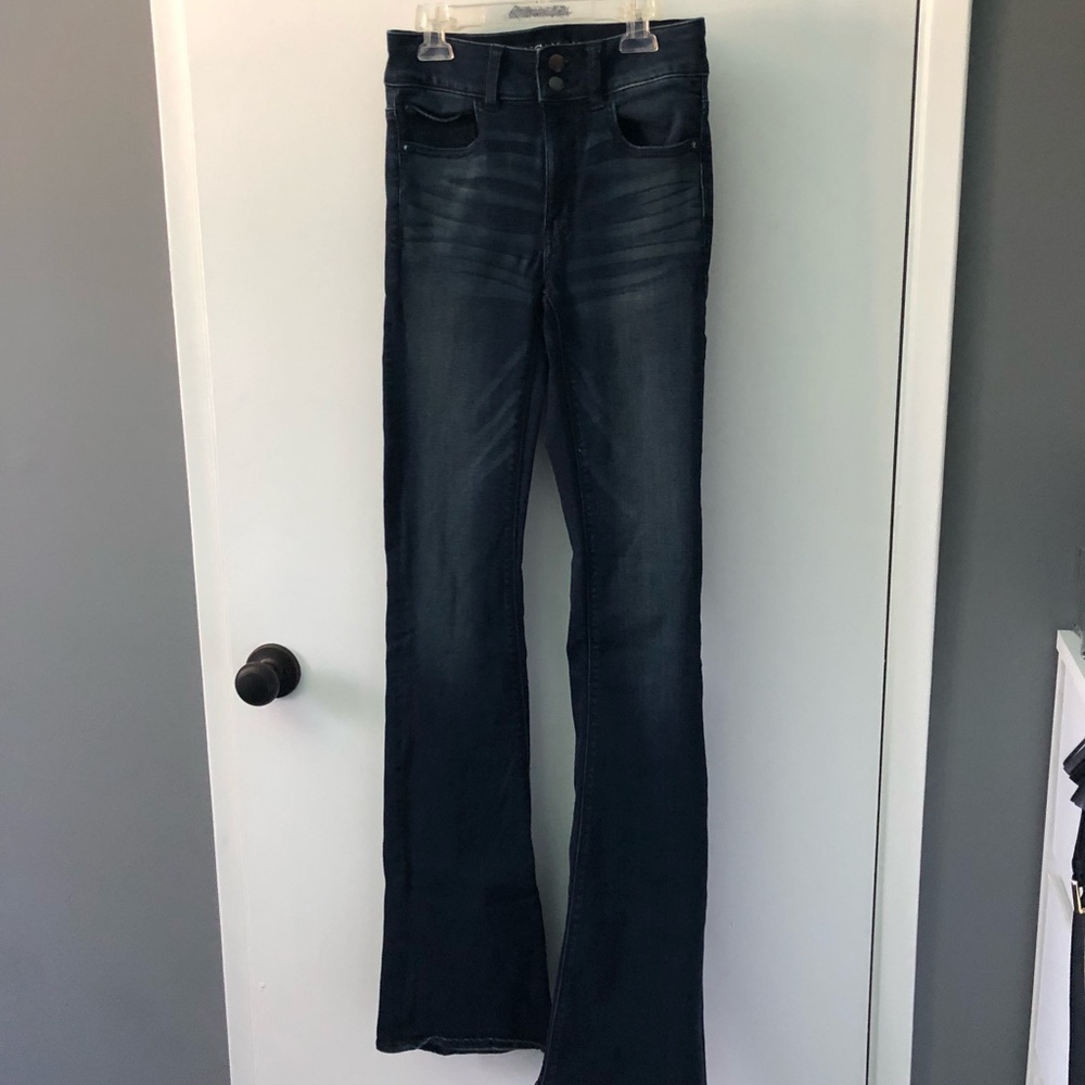 American eagle bootcut high rise dark wash jeans